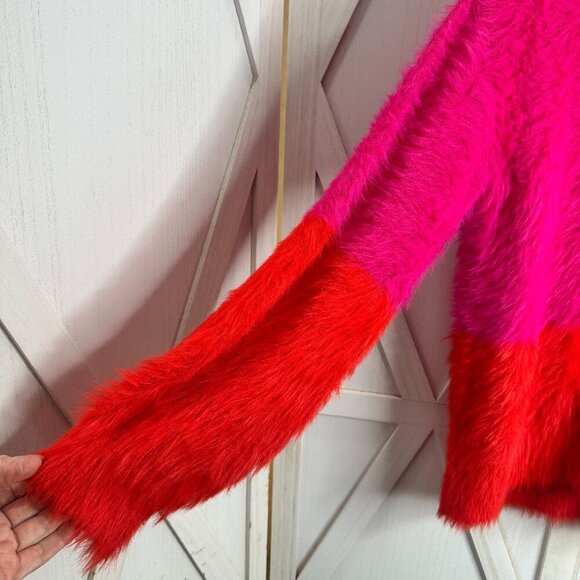 One Teaspoon Lost Signal Colour Block Sweater In Flamingo Blood - Picture 8 of 9